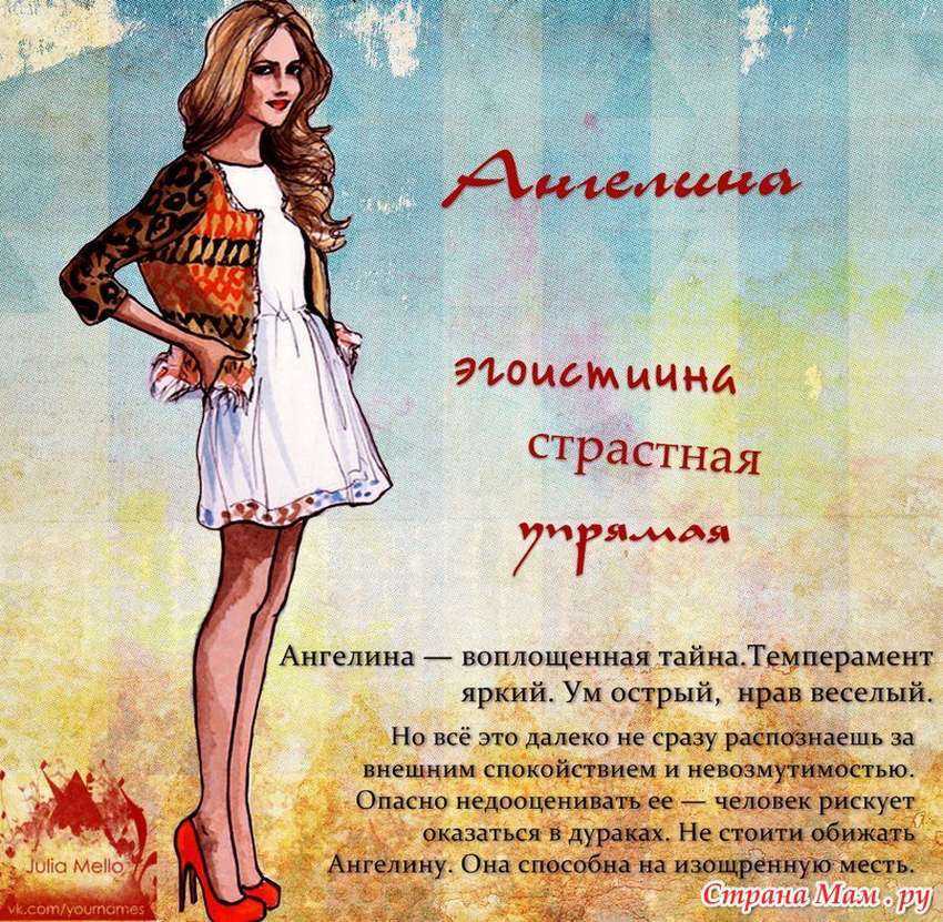 Значение имени ангелина, характер и судьба, именины