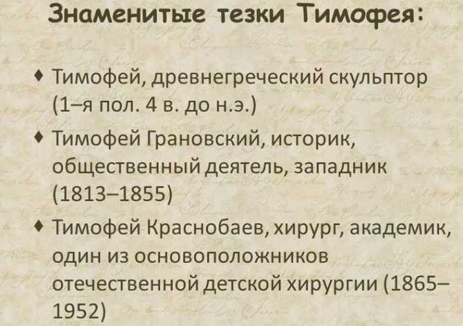 Значение имени тимофей, характер и судьба мужчины